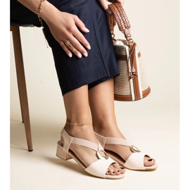 Sandali slip-on beige con tacco Jorga 1