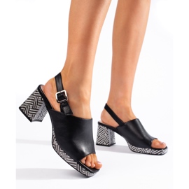 Sandali eleganti neri con tacco alto di Sergio Leone nero 1