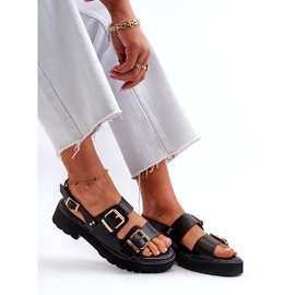 Sandali Da Donna Con Fibbie In Eco Pelle Nero 8
