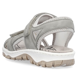 Comodi sandali sportivi da donna con velcro, grigio Rieker 68866-40 1