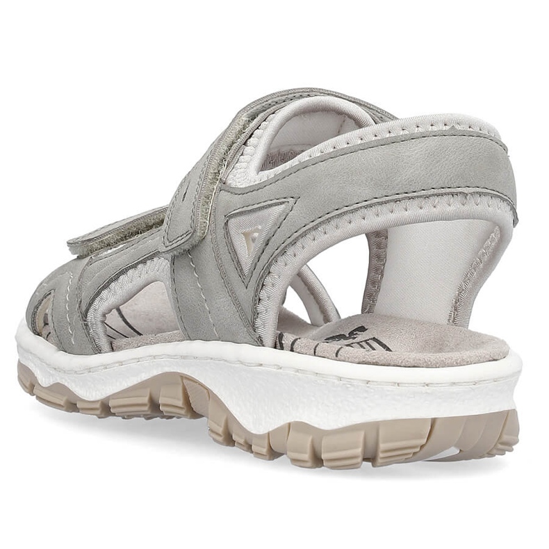 Comodi sandali sportivi da donna con velcro, grigio Rieker 68866-40 1