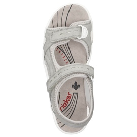 Comodi sandali sportivi da donna con velcro, grigio Rieker 68866-40 2