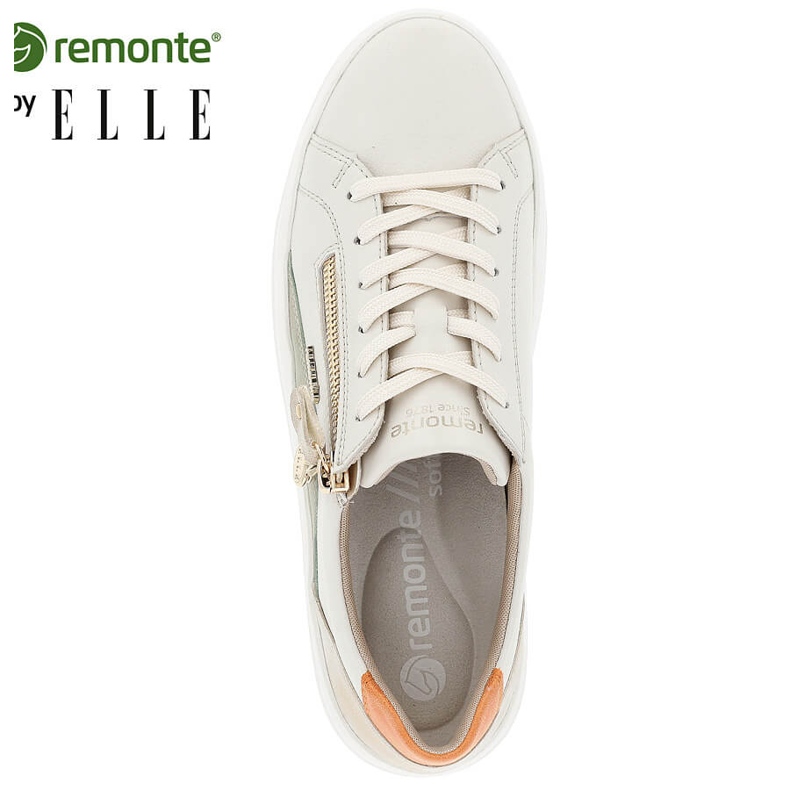 Scarpe sportive da donna comode in pelle, beige Remonte D1C01-81 1