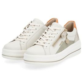 Scarpe sportive da donna comode in pelle, beige Remonte D1C01-81 2