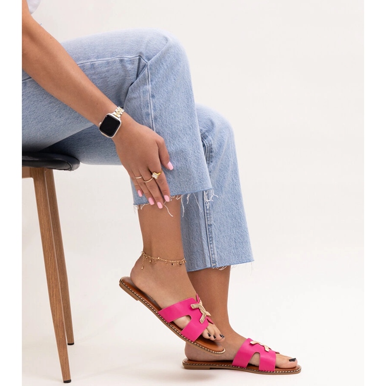 Slider rosa scuro con fibbia Razanna 1