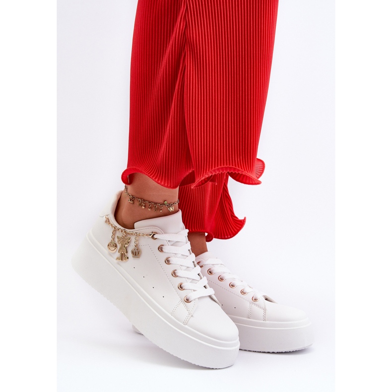 Sneakers Platform Da Donna Con Pendenti, Tivissa Di Colore Bianco 2