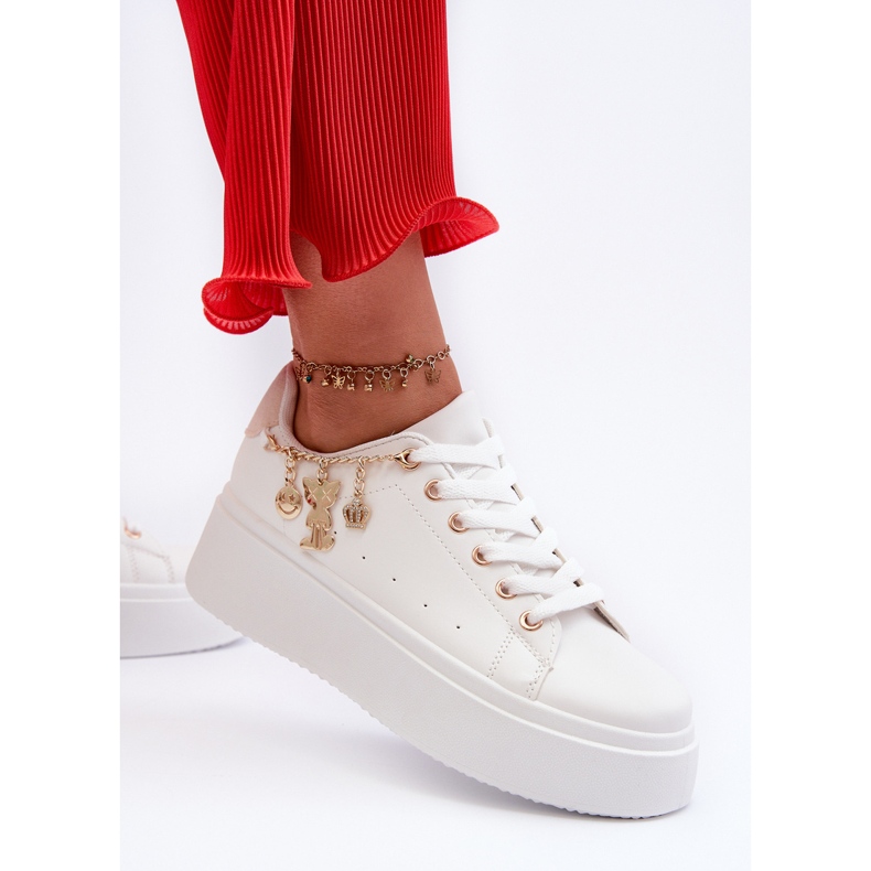 Sneakers Platform Da Donna Con Pendenti, Tivissa Di Colore Bianco 1