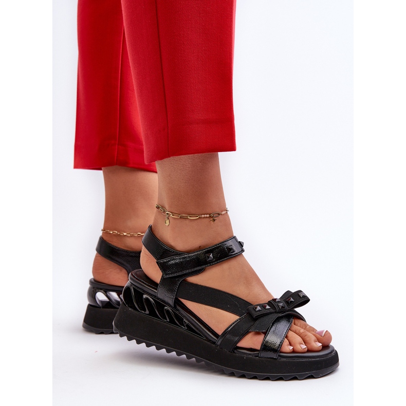 S.Barski Sandali Con Fiocco Da Donna D&amp;A CR956 Nero 2