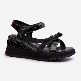S.Barski Sandali Con Fiocco Da Donna D&amp;A CR956 Nero 1