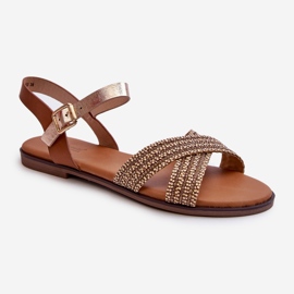 S.Barski MY923 Sandali piatti da donna, Marrone 1