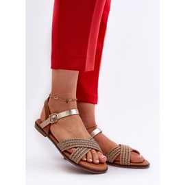 S.Barski MY923 Sandali piatti da donna, Marrone 2