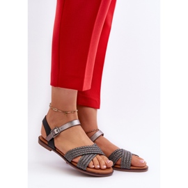 Sandali piatti da donna S.Barski MY923 Neri nero 2