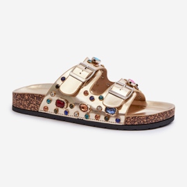 Infradito Da Donna Decorate Con Fibbie S.Barski MY121 Oro d'oro 1
