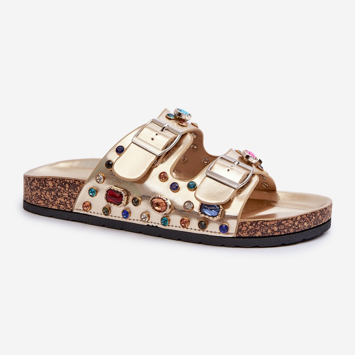 Infradito Da Donna Decorate Con Fibbie S.Barski MY121 Oro d'oro 1
