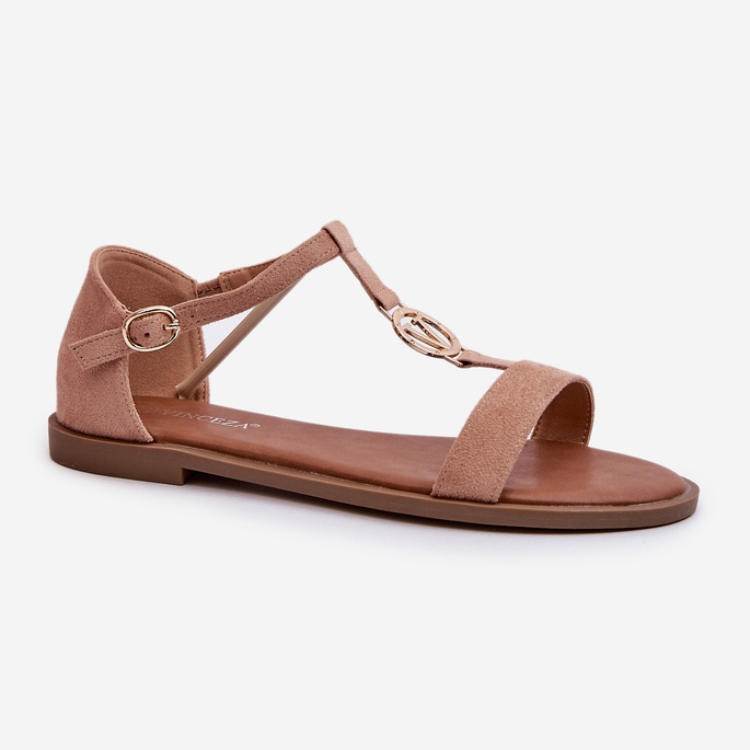 Sandali Bassi Da Donna Con Decoro Oro Vinceza 17321 Beige 1