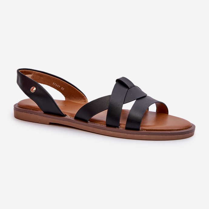 Sandali Bassi da Donna in Ecopelle Vinceza 17347 Nero 1