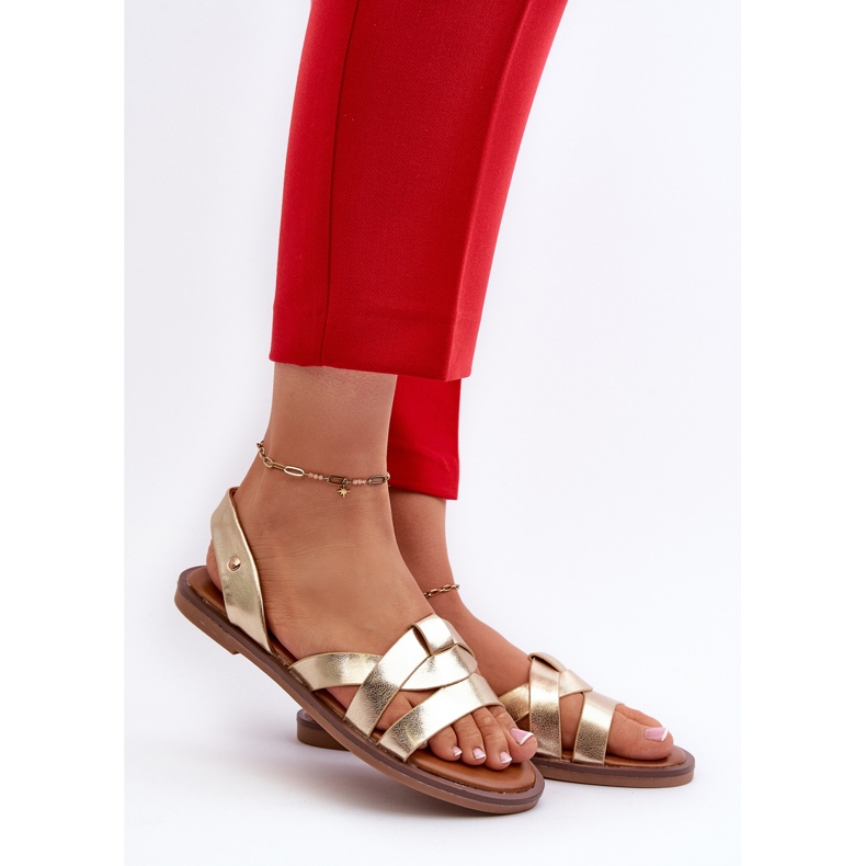 Sandali Bassi da Donna In Eco Pelle Vinceza 17347 Oro d'oro 2