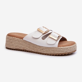 Infradito da Donna Con Eco Pelle Intrecciata, Zaloemi Bianco 1