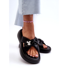Infradito da Donna in Pelle con Plateau Nere GOE NN2N4110 nero 7