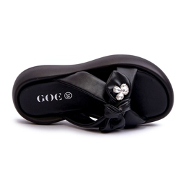 Infradito da Donna in Pelle con Plateau Nere GOE NN2N4110 nero 6