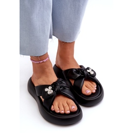 Infradito da Donna in Pelle con Plateau Nere GOE NN2N4110 nero 5