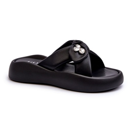 Infradito da Donna in Pelle con Plateau Nere GOE NN2N4110 nero 2