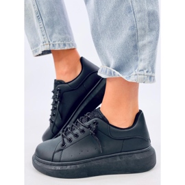 Sneakers con zeppa Brans All Black nero 2