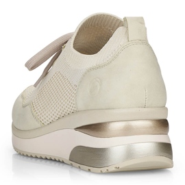 Comode scarpe sportive con zeppa da donna, beige Remonte D2406-60 2