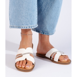 Eleganti infradito bianche da donna bianca 1