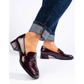 Mocassini Sergio Leone in vernice bordeaux rosso 1