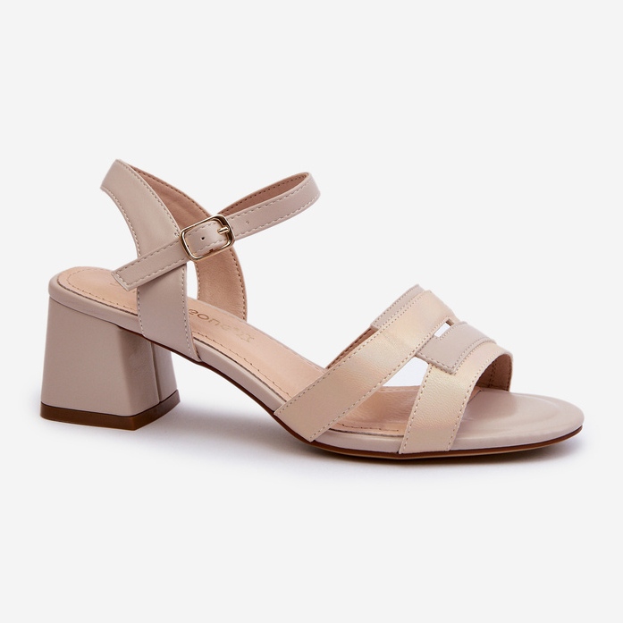 Sandali con Tacco Alto da Donna in Ecopelle Sergio Leone SK894 Beige 1
