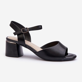 Sandali Tacco Basso da Donna Eco Pelle Sergio Leone SK876 Nero 1