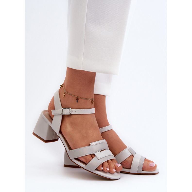 Sandali con Tacco Alto da Donna in Eco Pelle Sergio Leone SK894 Grigio 2