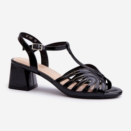 Sandali Tacco Alto da Donna in Vernice Sergio Leone SK880 Nero 1