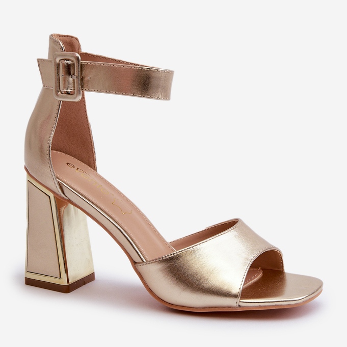 Eleganti Sandali da Donna con Tacco Alto Dorato Rosazara d'oro 1