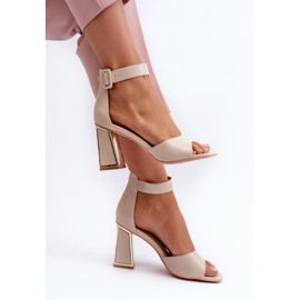 Sandali Eleganti da Donna con Tacco Alto Beige Rosazara 1