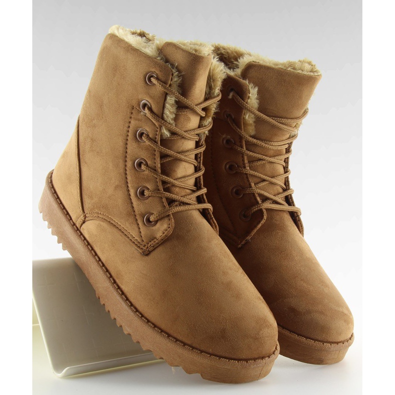 Doposci da donna con lacci color cammello marrone 1