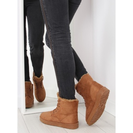 Doposci da donna con lacci color cammello marrone 2