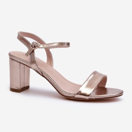 Sandali con tacco alto Glindra color champagne d'oro 1