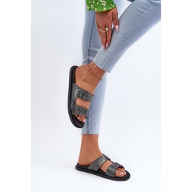 Infradito glitter da donna con fibbie 83530 Ipanema Follow Fem Black nero 2