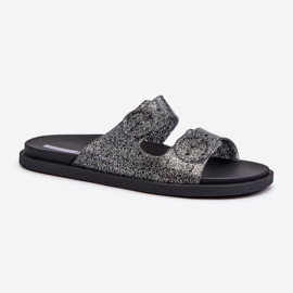 Infradito glitter da donna con fibbie 83530 Ipanema Follow Fem Black nero 1