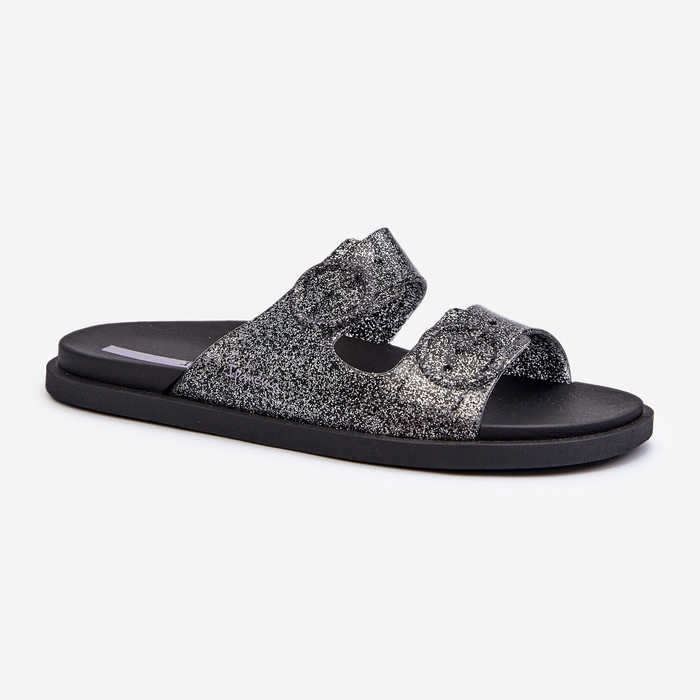 Infradito glitter da donna con fibbie 83530 Ipanema Follow Fem Black nero 1