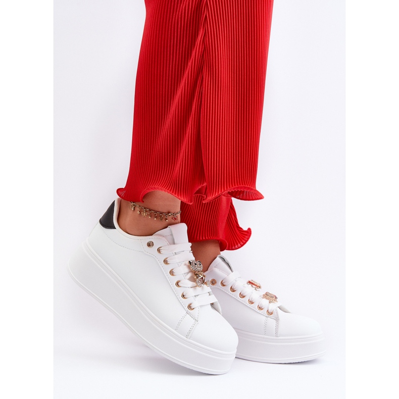 Sneakers Platform Da Donna Con Orsetto, Moanda Bianca 2
