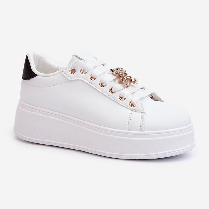 Sneakers Platform Da Donna Con Orsetto, Moanda Bianca bianco 1