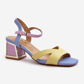 S.Barski Sandali con tacco alto da donna pastello D&amp;A CR482 Giallo 1