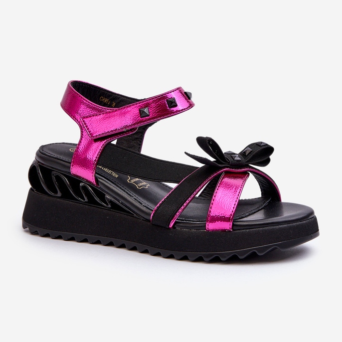 S.Barski Sandali Con Fiocco Da Donna D&amp;A CR956 Fucsia rosa 1