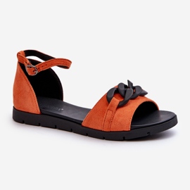 Sandali Bassi Da Donna Con Catena Vinceza 17320 Arancio arancia 1