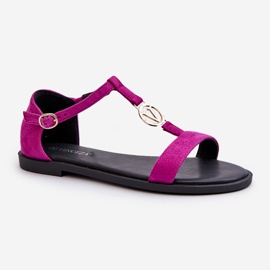 Sandali bassi da donna con decoro oro Vinceza 17321 Fucsia rosa 1