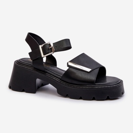 Sandali da Donna in Eco Pelle con Tacco Alto e Plateau Vinceza 36257 Nero 1