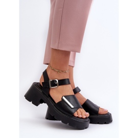 Sandali da Donna in Eco Pelle con Tacco Alto e Plateau Vinceza 36257 Nero 2